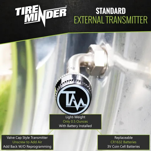 Vista 3 de TireMinder i10 RV TPMS con 4 transmisores, Negro
