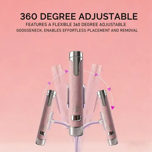 Vista 5 de Mini UV Nail Lamp for Gel Nails, Rechargeable Handheld Gel X Lamp with Smart Auto Sensor, 360 Gooseneck Magnetic Stand, Dual Timer & LED Display