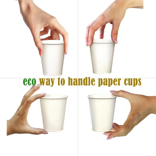 Vista 3 de 50 tazas de café desechables reutilizables – Vasos de papel de 9 onzas para beber, vasos desechables para bebidas calientes, tazas de té, tazas