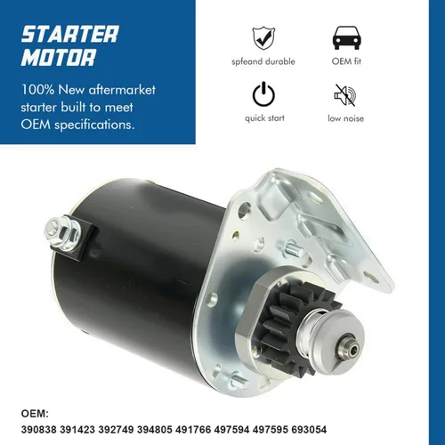 Vista 2 de Motor de arranque sustituye a los motores 7HP-18HP 1972-2002 con pieza OE # 390838 391423 392749 394805 491766 497594 497595 693054 Reemplazo