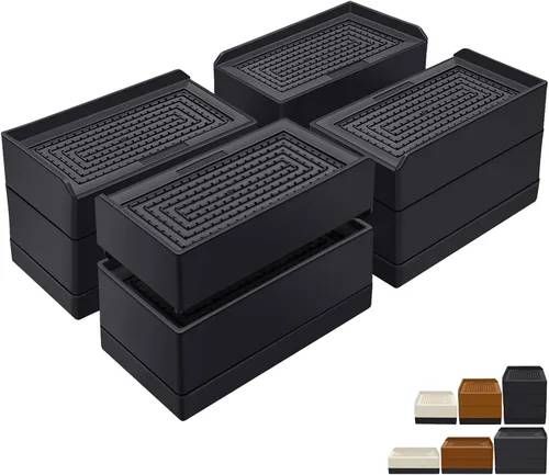 Vista 14 de ANNKUT Elevadores de Cama de 1.5 pulgadas, Bloques Elevadores Cuadrados Ajustables para Cama, Sofá, Mesa y Elevación de Sofá, Soporte de Trabajo
