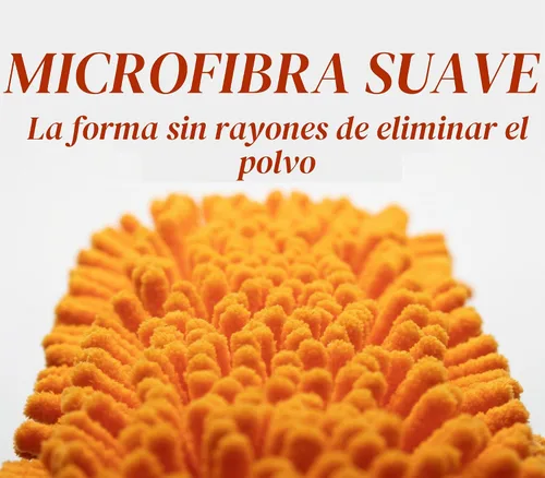 Vista 7 de Plumero de mango largo para limpieza/ Plumero de microfibra extensible con poste de extensión de 18-60 pulgadas/ Limpiador de ventilador