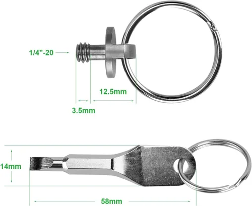 Vista 3 de Adaptador de tornillo de jaula de cámara con paquete de tornillos de 1/4"-20 y 3/8-16 para accesorios de tornillo de trípode (8 piezas)