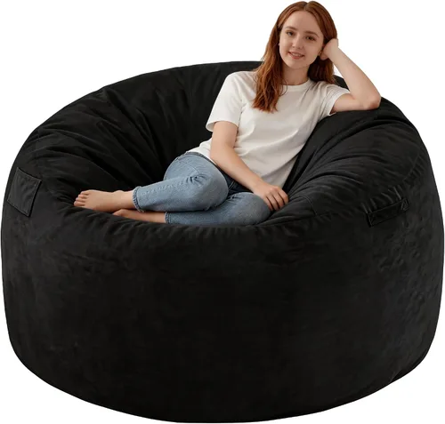 Vista 14 de Silla de Puf de 2 pies, Sillas de Puf Cómodas con Relleno de Espuma Viscoelástica, Sofá de Puf Esponjoso con Cubierta de Terciopelo Holandés, Sillas