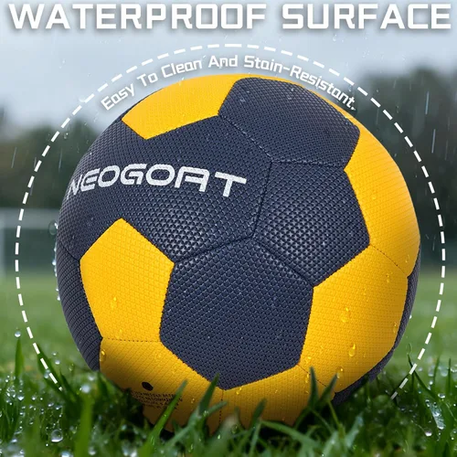 Vista 4 de Balón de fútbol tamaño 5 para jóvenes adultos, piel sintética resistente al agua con costuras ocultas, tamaño oficial de 5 pulgadas y pelotas
