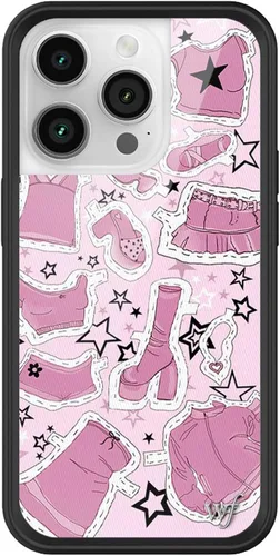 Vista 54 de Wildflower Carcasas – Compatible con iPhone 14 Pro Protector negro parachoques, certificado de prueba de caída de 6.5 pies, propiedad de mujeres