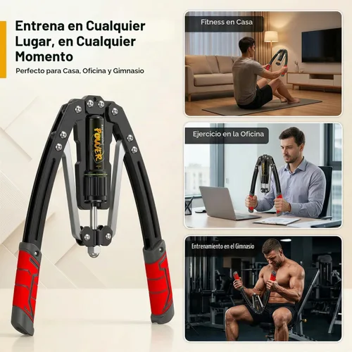 Vista 7 de Arm Exercise Equipment Chest Workout - 10 Gears 22-440lb Hydraulic Power Rojo