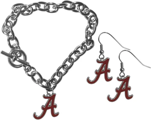 Vista 25 de Siskiyou Sports NCAA unisex-adult Chain Bracelet and Dangle Earring Set