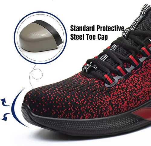Vista 2 de UCAYALI - Zapatos de seguridad para hombres y mujeres. Tenis de trabajo con puntera de acero, utilizados en la construcción, ligeros y transpirables