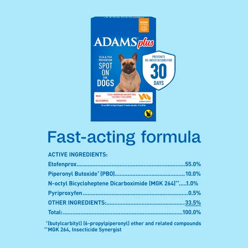 Vista 9 de Adams Además de prevención de pulgas y garrapatas para perros de 15 a 30 libras, 12 semanas y mayores, suministro para 3 meses, mata pulgas, huevos