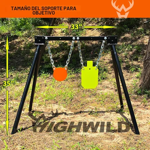 Vista 3 de Highwild Soporte de objetivo de acero AR500 Sistema de objetivo de disparo Kit completo Combinación (2)