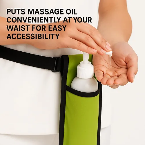 Vista 6 de Royal Massage Funda para botella de aceite con correa ajustable, cintura o bolsa de hombro manos libres para terapeutas, se adapta a la mayoría