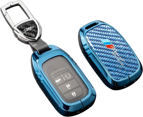 Vista 18 de Funda para llavero BMW con llavero, fibra de carbono real, protección de aleación de zinc, compatible con BMW 1 3 4 5 6 7 Series X1 X3 X4 M5 M6 GT3