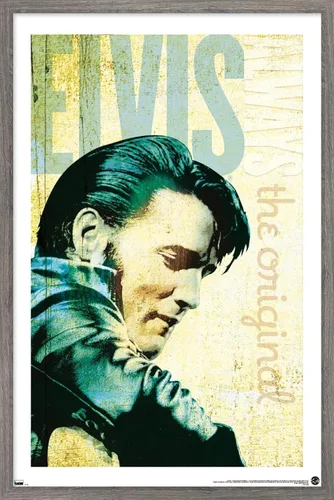 Vista 11 de Trends International Elvis Presley - Póster de pared original, 34 pulgadas de largo x 22.4 pulgadas, versión enmarcada en caoba Versión enmarcada