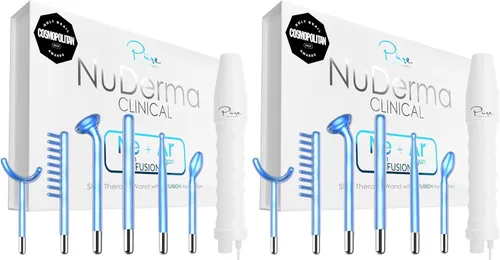 Vista 8 de Pure Daily Care NuDerma - Varita clínica portátil para terapia de la piel, máquina con 6 varitas de neón de fusión + argón, antienvejecimiento