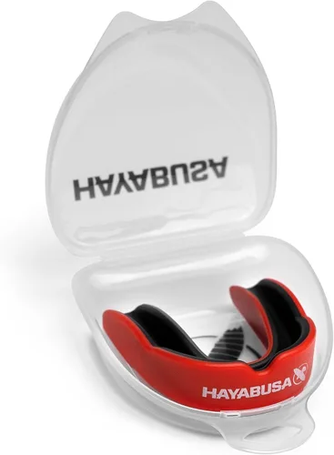 Vista 13 de Hayabusa Combat Sports - Protector bucal para jóvenes, niños y adultos, viene con funda, color negro/dorado, juvenil