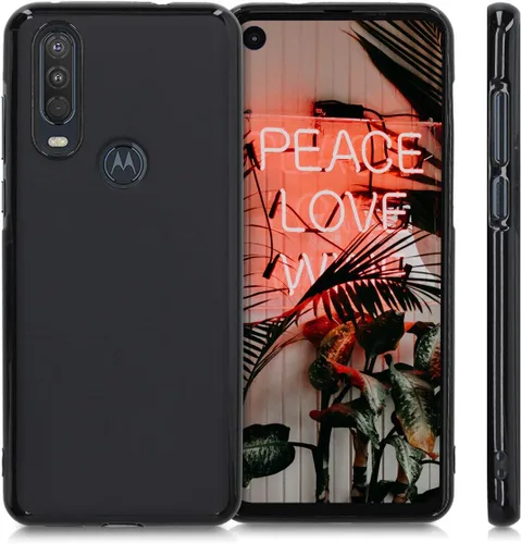 Vista 5 de kwmobile Funda compatible con Motorola One Action - Funda protectora de silicona TPU suave y delgada, color negro mate