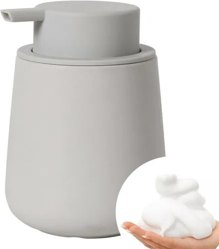 Vista 8 de Bosilunlife Dispensador de jabón espumoso de cerámica, dispensador de jabón de espuma de 12 onzas, dispensador de jabón líquido para encimera