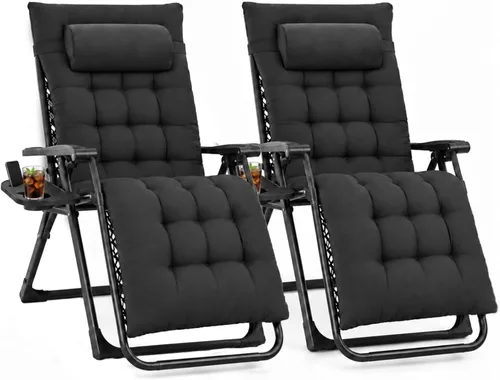 Vista 16 de NEWBULIG Silla de gravedad cero, reclinable plegable para patio con Oscuro