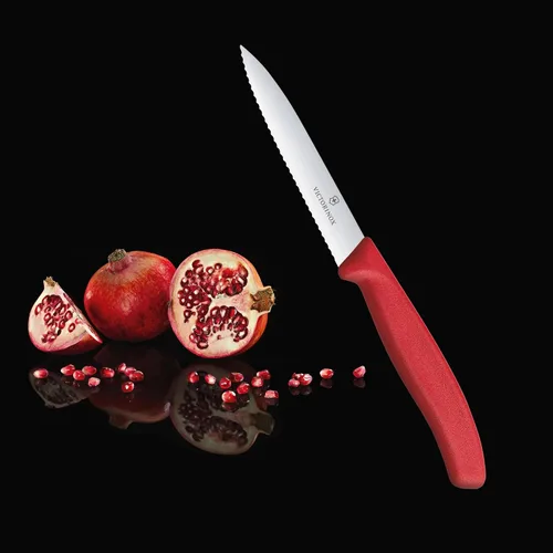 Vista 5 de Victorinox VIC-6.7731 Swiss Classic Paring Hoja de punta de lanza dentada de 4 pulgadas de ancho en el mango rojo