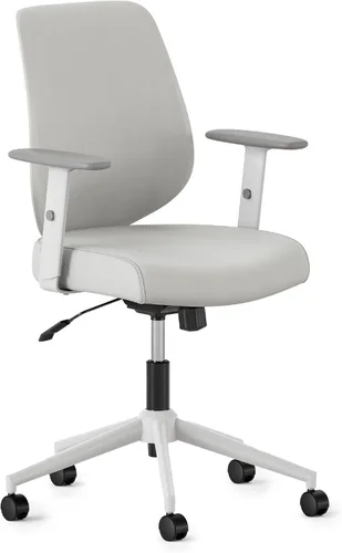 Vista 9 de Branch Silla diaria - Silla de oficina de cuero vegano con giratorio, descanso lumbar y reposabrazos ajustables, asiento cómodo para mejorar la negro