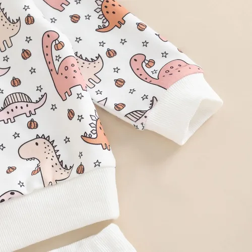 Vista 5 de Ropa para bebé recién nacido traje de flores de otoño e invierno manga larga sudadera con cuello redondo conjunto de pantalones