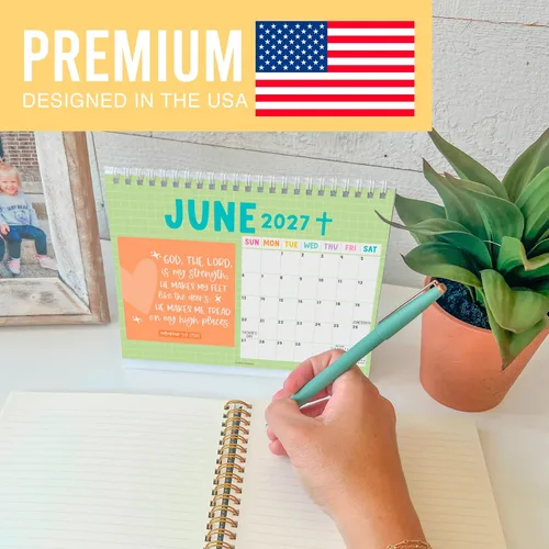 Vista 3 de Small Desk Calendar 2027 Standing Flip - 2027 Desk Calendar Small 2027-2028 Colorful Pastel