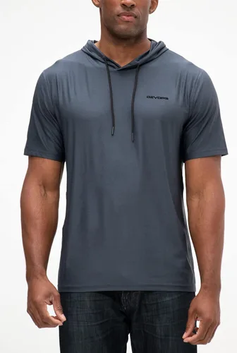 Vista 4 de DEVOPS Sudadera con capucha para hombre manga corta pesca senderismo correr entrenamiento