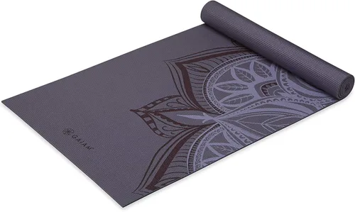 Vista 7 de Gaiam - Esterilla de yoga premium de 5mm con estampado, gruesa y antideslizante para todo tipo de yoga, pilates y entrenamientos en el suelo