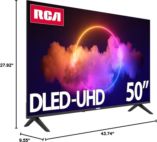 Vista 10 de RCA Smart Google TV UHD de 50 pulgadas, pantalla LED sin marco con HDR10, Wi-Fi y Bluetooth, Google Assistant integrado, compatible con Alexa