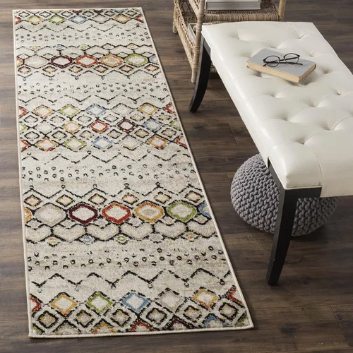Vista 40 de SAFAVIEH Amsterdam Collection Alfombra Decorativa - 2.3 pies x 4 pies, Negro & Multi, Diseño Marroquí Bohemio, Sin Desprendimiento y Fácil Cuidado