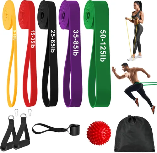 Vista 10 de Resistance Bands for Working Out, Workout Bands, Training Bands Set, Pull Up Exercise Bands for Home Workouts, Full Body Training, Physical Therapy