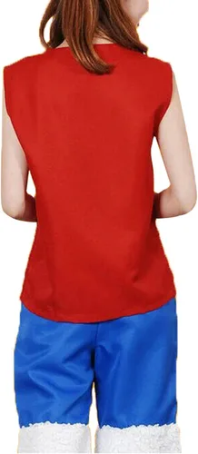 Vista 3 de Forgemith Anime Monkey D Luffy Cosplay Costume Luffy Kimono Anime Cloak Robe and Straw Hat Halloween Dress-Up