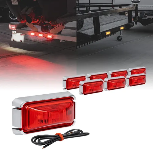 Vista 22 de TRUE MODS Luz de marcador LED ámbar de 2.5 pulgadas con bisel negro [DOT FMVSS 108] [SAE P2PC] [montaje superficial] [impermeable IP67] Luces