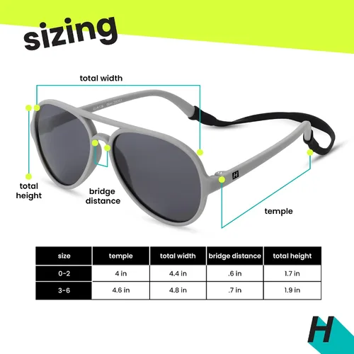 Vista 5 de Hipsterkid Baby Aviator Sunglasses - Toddler Polarized Sunglasses with Shatter-Resistant Lenses and Stay-On Strap