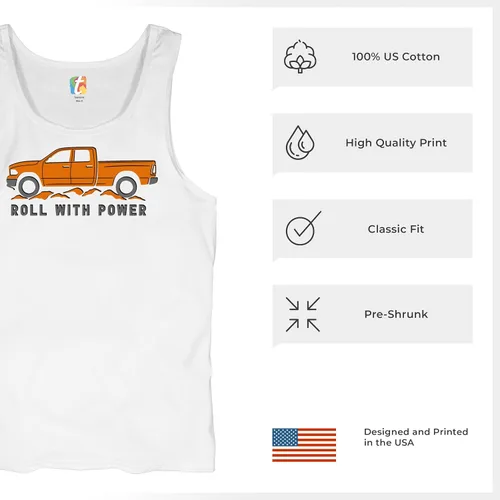 Vista 120 de Tee Hunt Camisetas gráficas y camisetas sin mangas para hombre Roll with Power Pickup Truck