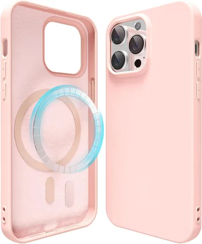 Vista 53 de oakxco Funda de silicona para iPhone 12 Pro Max, magnética, compatible con carga inalámbrica Magsafe, cubierta protectora de goma suave y delgada