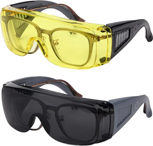 Vista 22 de UNCO - Gafas de seguridad sobre gafas, gafas protectoras, antiniebla, para trabajo, gafas de seguridad sobre gafas