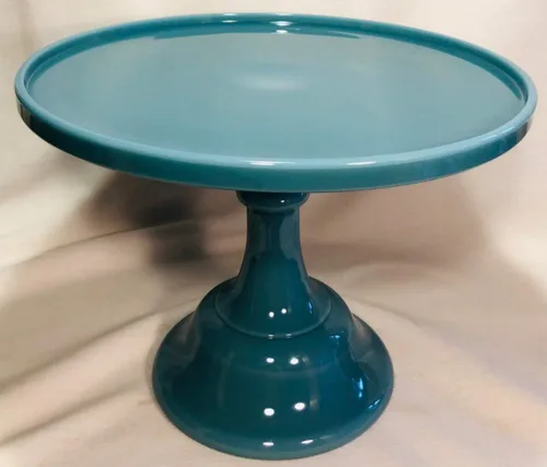 Vista 8 de Bandeja para pastelería, soporte para cupcakes, patrón simple y simple, vidrio Mosser - Estados Unidos (6 pulgadas, frambuesa negra)