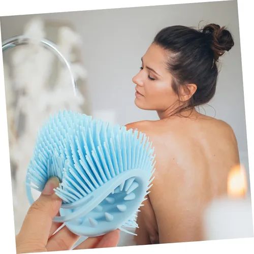 Vista 6 de Vaguelly Sensory Brush with Soft Silicone Bristles for Bath Dual Sided Body Scrubber with Hanging Hook Gentle Exfoliating and Sensory Training Safe