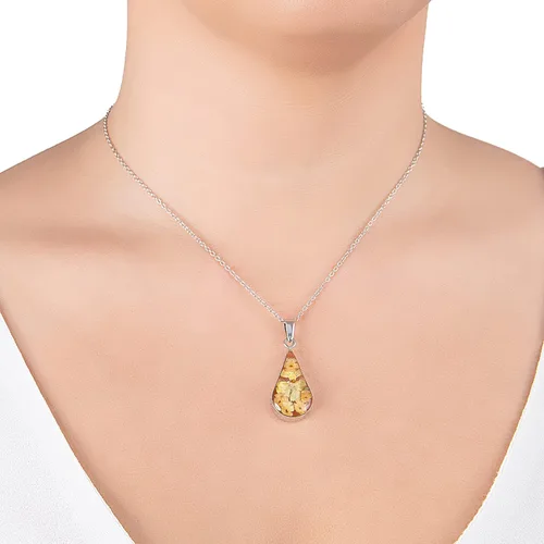 Vista 24 de Amazon Essentials Collar con colgante de flor prensada de plata de ley y oro sobre plata esterlina (anteriormente colección Amazon)