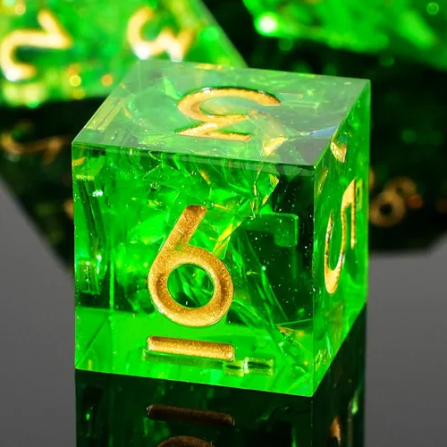 Vista 15 de DND - Juego de dados de borde afilado, 7 piezas de dados poliédricos DND con exquisito embalaje de caja de hoja, ideal para juegos de rol