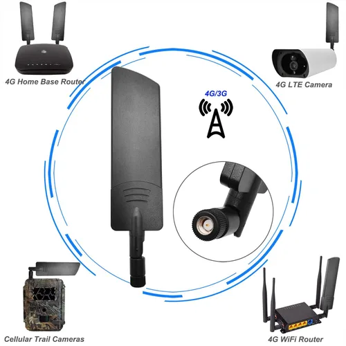 Vista 5 de 4G LTE Antena 10dBi SMA Masculino Omni Banda Ancha para Router Gateway 2Pcs Antena LTE 4G de 600-6000MHz para dispositivos 3G 4G GSM. Antenas MIMO