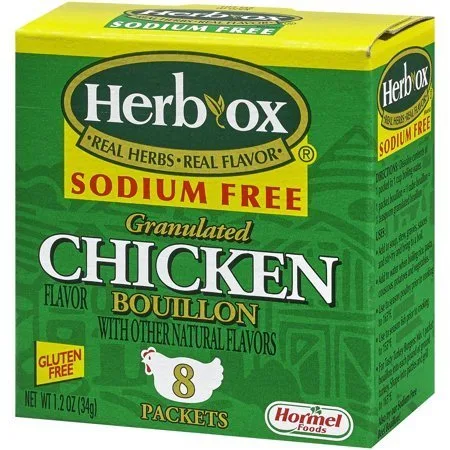 Vista 5 de Paquete de caldo granulado con sabor a pollo sin sodio Herb-Ox, caja de 8 unidades (paquete de 2)