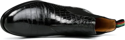 Vista 6 de MDGBSIS Botas Chelsea para hombre, botas de vestir de cuero para hombre, botas vaqueras casuales Chukka tobillo Chelsea