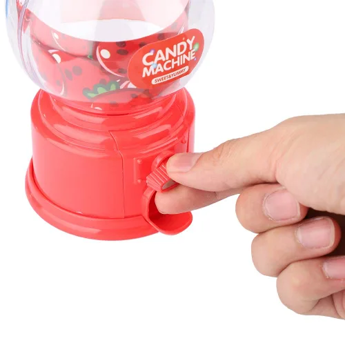 Vista 5 de Fdit Máquina portátil de caramelo para niños Mini dispensador de bolas de goma de plástico Regalo de jardín de infantes para niños (rojo)