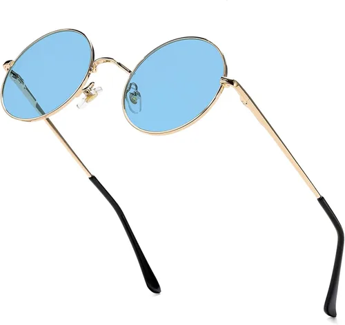 Vista 15 de Gafas de sol polarizadas redondas pequeñas para mujeres y hombres, gafas de negro/gris