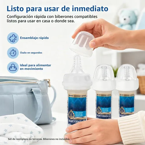 Vista 6 de Tetinas listas para usar para Similac, juego de pezones reutilizables de flujo lento, compatible con Similac 360 Total Care y botellas listas