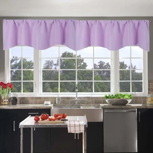Vista 22 de Cenefa Blanco Puro Paquete de 2 - Cortinas de Liquidación para Sala de Estar, Baño y Dormitorio - Estilo Granja Festoneado, 18 Pulgadas de Largo