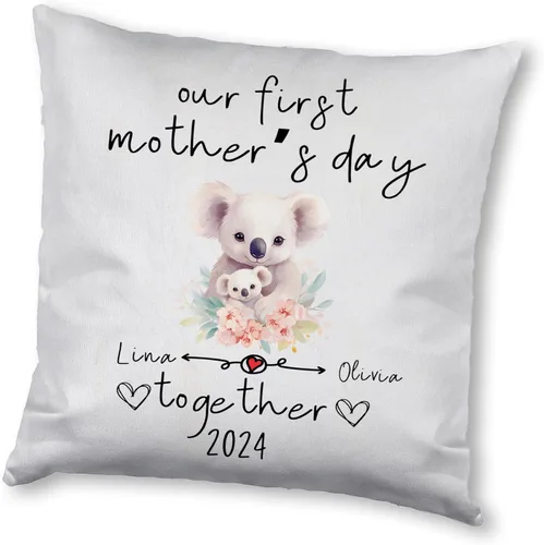 Vista 5 de Happy Mother's Day Koala Design, Personalised Pillow Case Decor for Home, Present for Mom, Grandmother, for Her